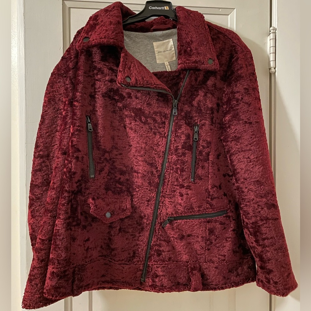 Avec Les Filles Faux Fur Moto Coat